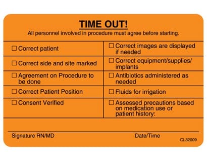time out procedure health care
